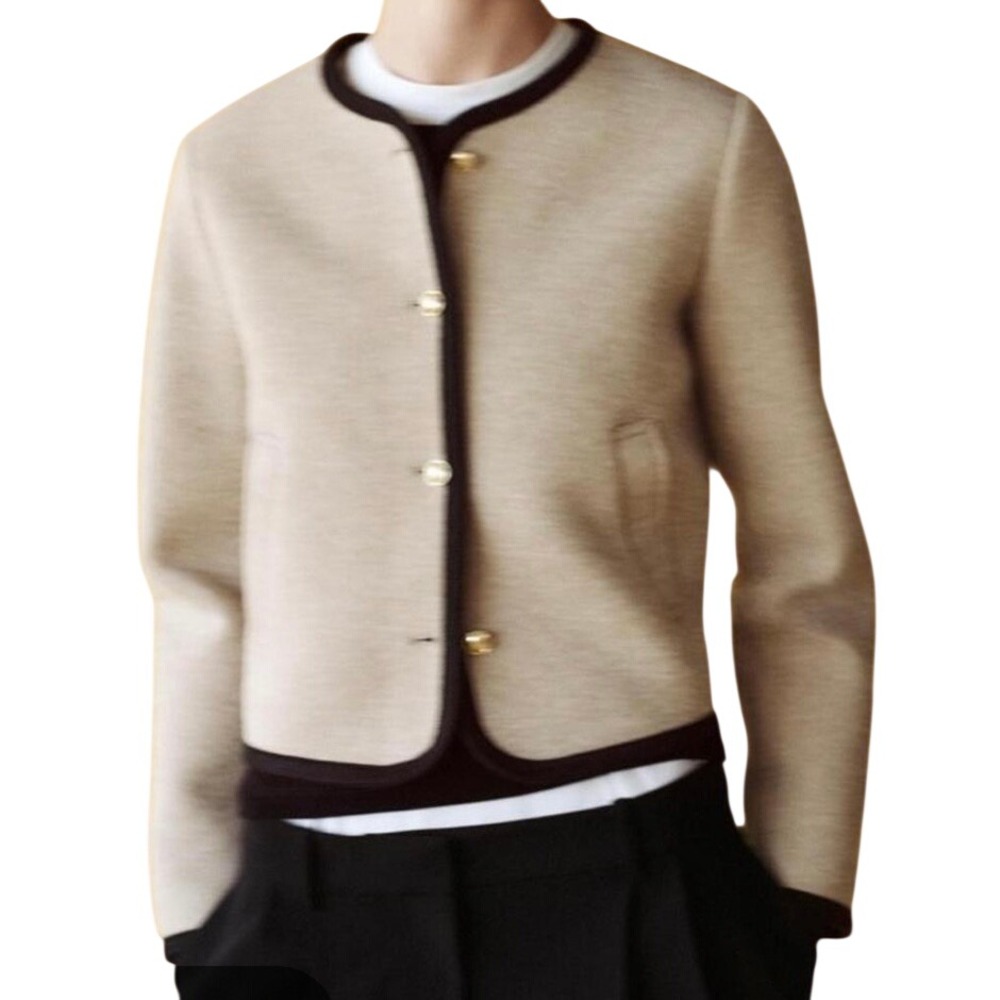 NWOT Zara Short Jacket L Gold Crest Buttons‎ Bloggers Favorite Old Money Classic